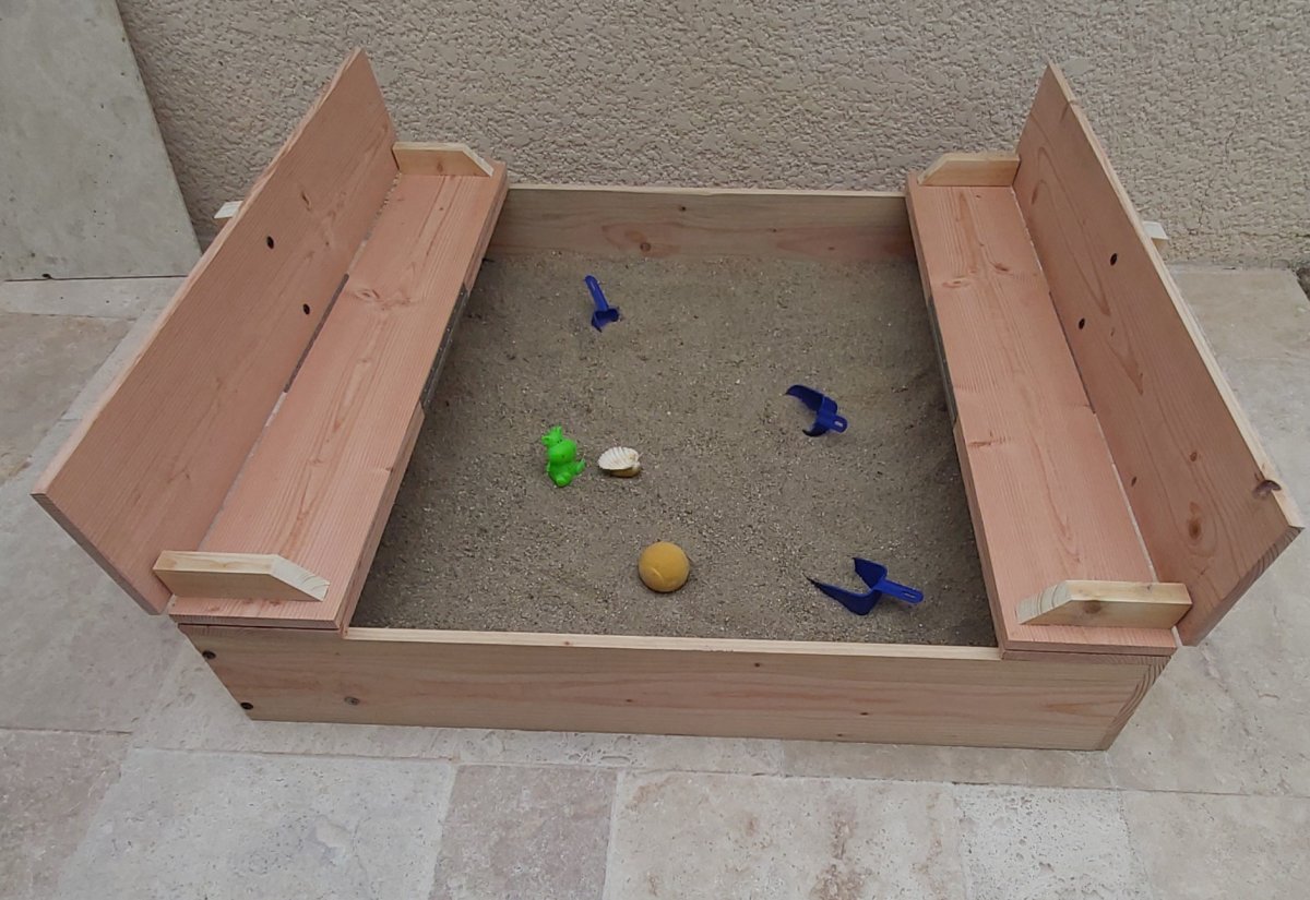 Bac à sable refermable Bac a sable pour enfant refermable avec assise