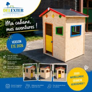 Cabane enfant en bois, fabriqué à Limoux par Delexter.