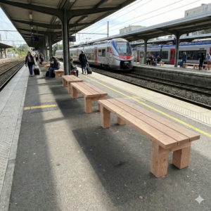banc public en bois pour l'extérieur