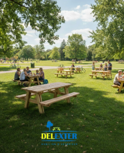 table de pique nique 6 places en bois pour l'extérieur