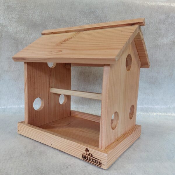 Mangeoire haute DELEXTER en bois naturel pour les oiseaux du jardin