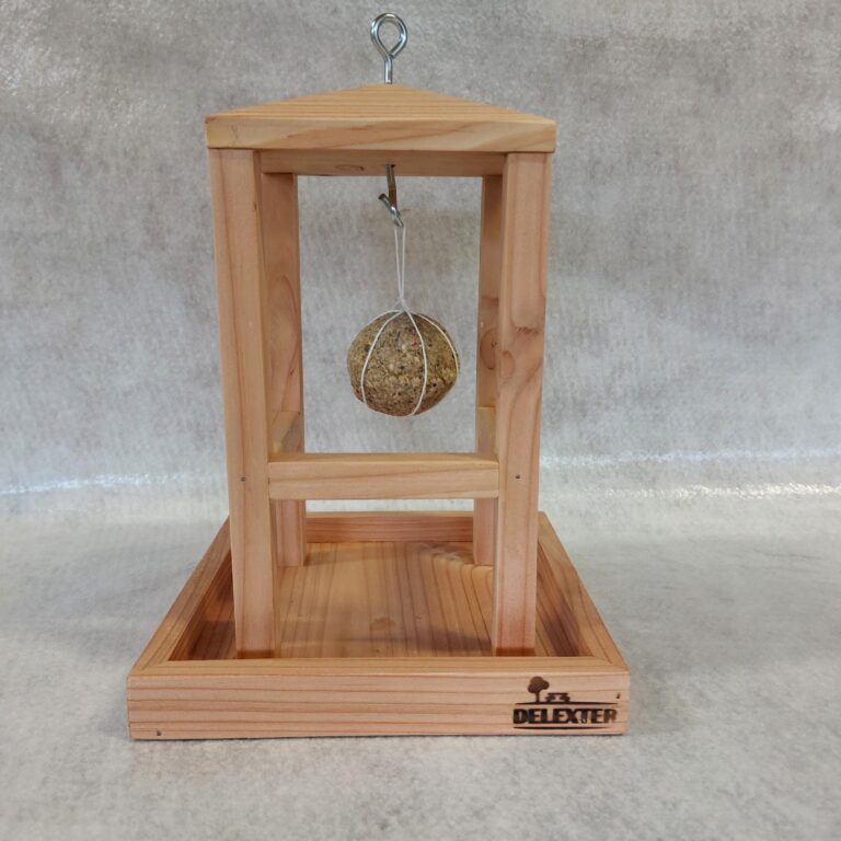 Mangeoire pour oiseaux en bois naturel, made in France.