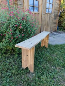 banc vintage en bois extérieur artisanal Limoux