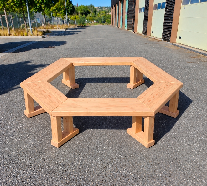 banc hexagonaltour arbre naturel